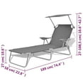 thumbnail image 4 of vidaXL Sun Lounger with Canopy Steel Grey, 4 of 5