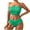 Green, variant on Staron Women's Bikini Sets Solid Color Ruffle Strapless High Waist Swimwear Two Piece Bathing Suit for Beach Vacation Pool Party, Blue M
