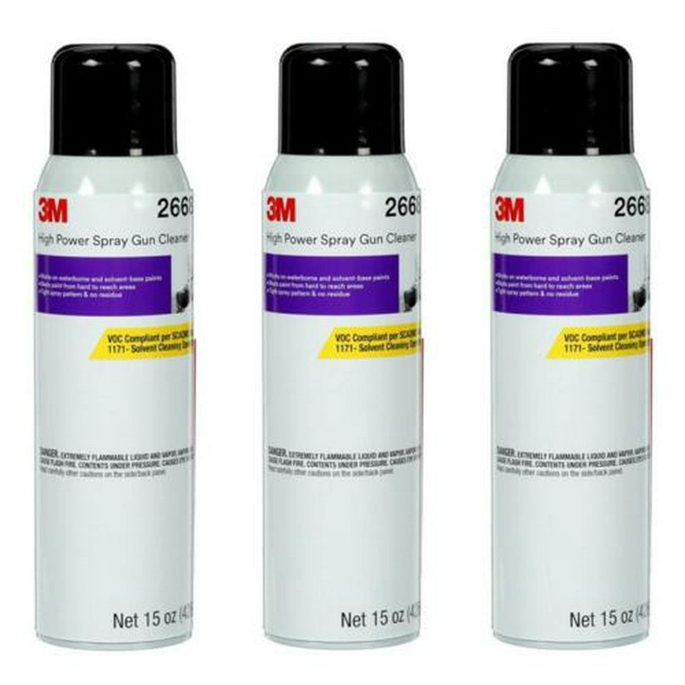 3 CANS OF 3M 26689 SPRAY GUN CLEANER SOLVENT & H2O BASE CLEANER (15OZ)(3M26689)