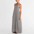 thumbnail image 3 of Morttic Women‘s Geometric Print Strapless Elegant Minimalist Off-Shoulder Long Maxi Dress for Vacation & Beach Outfits Multicolor，S, 3 of 6