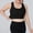 Black, variant on Women's Solid Color Sports Bra with Chest Cushion - Yoga, Gym, Everyday Wear Green 2XL