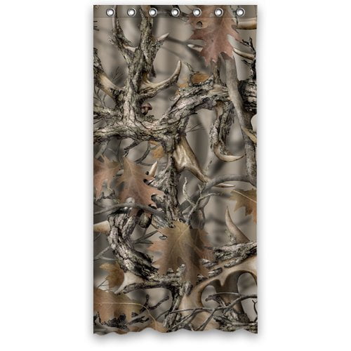 Libin Camo Realtree Trees Shower Curtain Polyester Fabric Bathroom Decorative Curtain Size 36x72 Inches