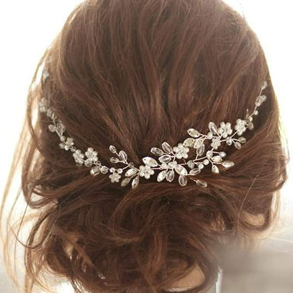 Bride Wedding Hair Vine Flower Hair Piece Bridal Headpiece Accessories for Women HV112 (Gold)
