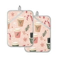 thumbnail image 7 of Yayeee Pot Holders Kitchen Heat Resistant with Pocket 7"x9.8" Cotton Oven Cooking Hot Pads, Hand Drawn Cups, 7 of 7
