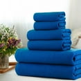 thumbnail image 2 of CASA COPENHAGEN Waffle Towel, 6Pieces 100% Cotton Large Towel Set- Electric Blue, 2Bath 2Hand 2Washcloths Instant Absorb and Dry, Soft Strong Towels for Hotel Spa Kitchen Bathroom & Shower, 2 of 5