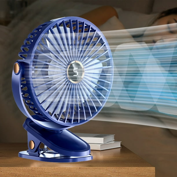 USB Desk Fan, 5 Speeds Powerful Portable Fan, 6.4 Inch Quiet Cooling Mini Fan, Small Table Fan with Cable Personal Fan for Desktop Home Office Travel