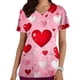 thumbnail image 1 of TaTaai Seasonal Holiday V Neck Top, Women's Valentine Casual Blouse with Abstract Print, Short Sleeve Lightweight Shirt Featuring Pocket Details Gift, 1 of 5