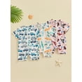 thumbnail image 7 of JYYYBF Little Boys Short Sleeve Swimsuit Round Neck Whale Print Zip UP Rash Guard Swimwear Sun Protection Infant Toddler Bathing Suit, 7 of 7