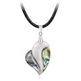 thumbnail image 1 of Collar de concha de abulón natural en forma de corazón con personalidad salvaje, 1 of 4