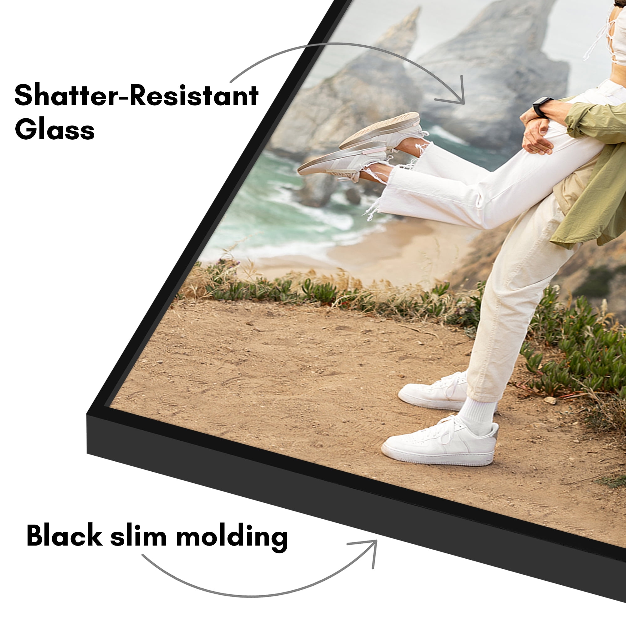 Americanflat 4x6 Front Loading Picture Frame with Shatter-Resistant Glass 6 Pack Metropolitan Photo - Black