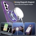 thumbnail image 4 of Asuwish Phone Case for Samsung Galaxy A57 5G Tempered Glass Screen Protector Magnetic Folding Stand Frosted Translucent Rugged Shockproof Protective Cell Cover A 57 57A LTE Women Men Deep Purple, 4 of 6