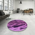 thumbnail image 4 of Ahgly Company Machine Washable Indoor Rectangle Transitional Purple Jam Purple Area Rugs, 3' x 5', 4 of 7