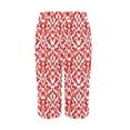 thumbnail image 5 of Tittly Shorts for Women Womens Shorts Women's Fashion Summer Casual Striped Printed Stretch High Waist Knee Loose Beach Shorts With Pockets Beach Pants High Waisted Shorts Red L, 5 of 5