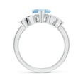 thumbnail image 2 of Angara Natural 0.9 Ct. Aquamarine with Diamond Heart Ring in 14K White Gold for Women (Ring Size: 11.5), 2 of 8