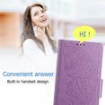 thumbnail image 5 of Nalacover Wallet Case for iPhone 14 Pro, Butterfly Embossed Pattern Luxury PU Leather Magnetic Flip Folio Cover with Card Slots Holder Kickstand Wrist Strap Soft Silicone Shockproof Case,Purple, 5 of 9