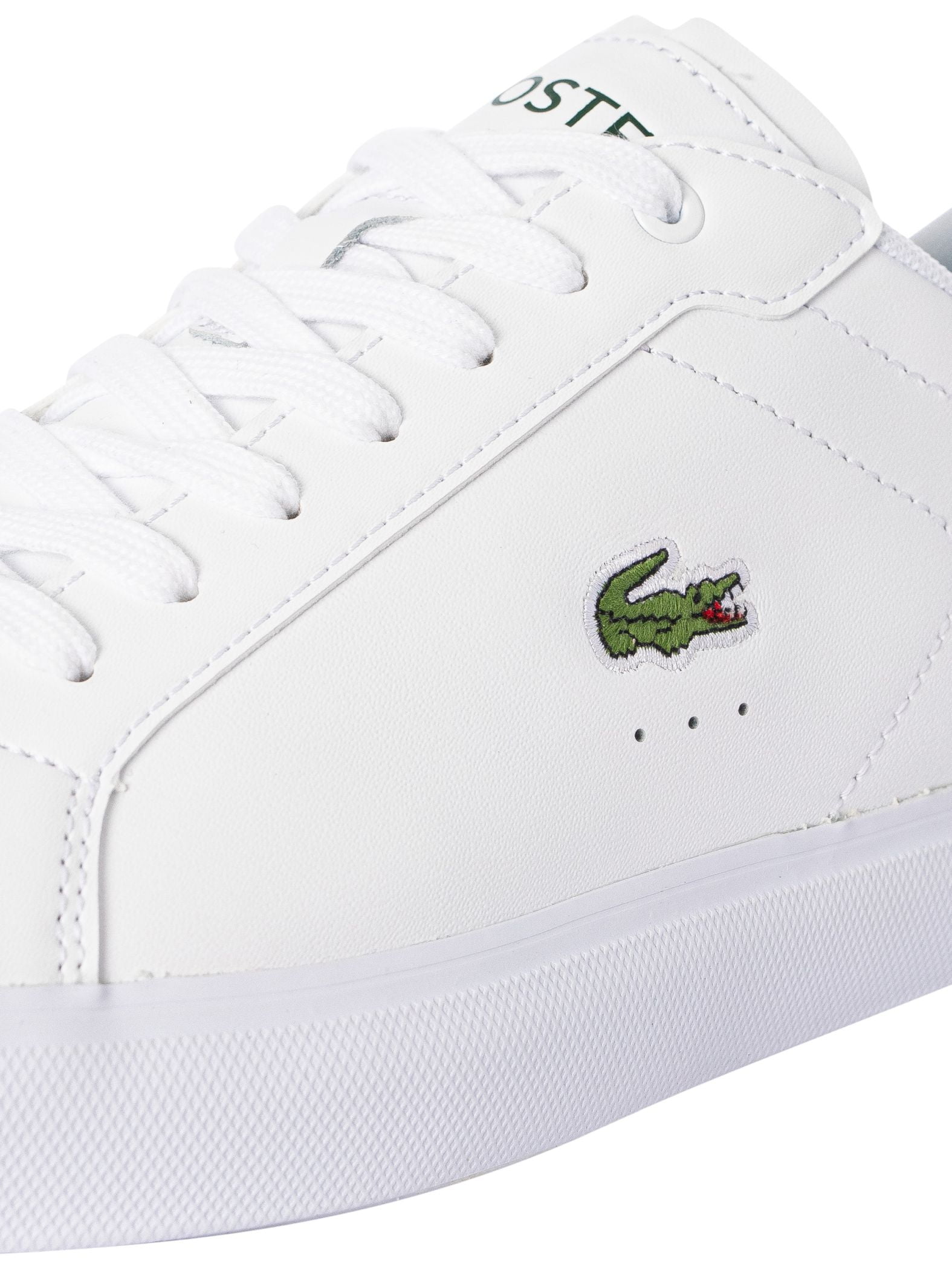 Lacoste Powercourt 224 1 SMA Leather Trainers, White - Walmart.com