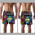 thumbnail image 3 of luoweisi Men's Beach Shorts Quick Dry Swim Trunks with Mesh Lining Monkey M, 3 of 5