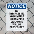 thumbnail image 4 of No Trespassing No Dumping No Camping OSHA Notice Aluminum Sign 14 Inch x 10 Inch - 5 Pack, 4 of 8