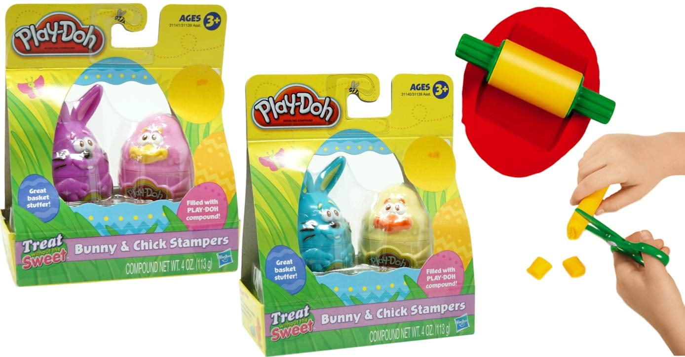 Set of 4 Hasbro Play Doh Bunny and Chick Stampers 