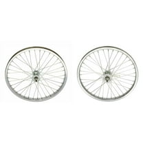 Chrome Steel 20" by 1.75" Wheel Set. Front and Rear Coaster Wheel.