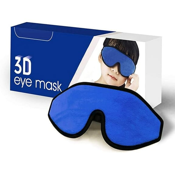1997 3D Sleep Mask for Kids, Light Block Sleeping Blindfold Memory Foam Contoured Eye Mask for Sleep, Adjustable Strap Eye Cover and Travel Sleep Mask for Boys Girls, Dark Blue
