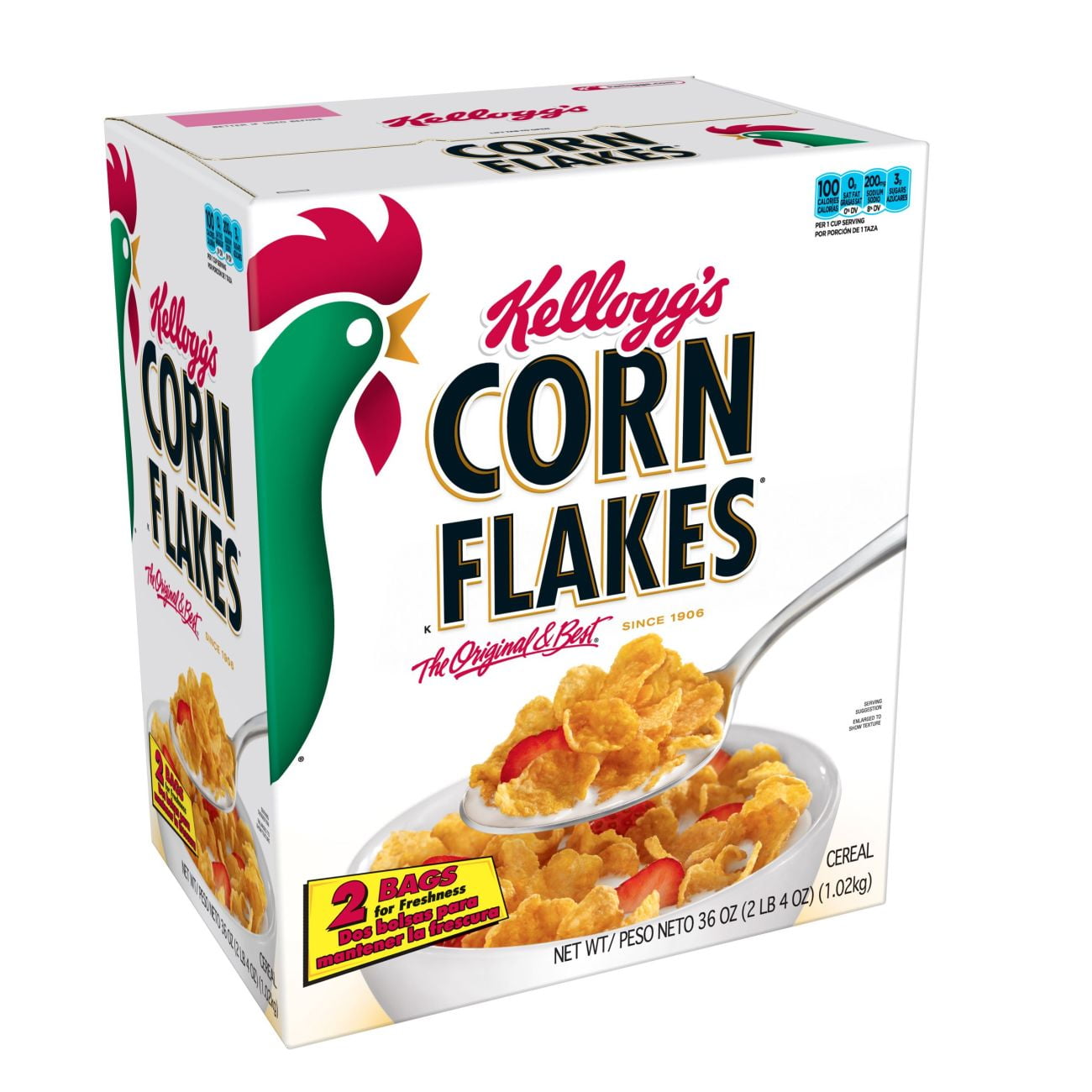 Kellogg's Corn Flakes, Breakfast Cereal, Original, Bulk Size, 36 Oz, 6