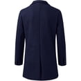 thumbnail image 2 of Men's single-breasted winter coat with a notched collar, mid-length casual jacket with pockets, 2 of 4