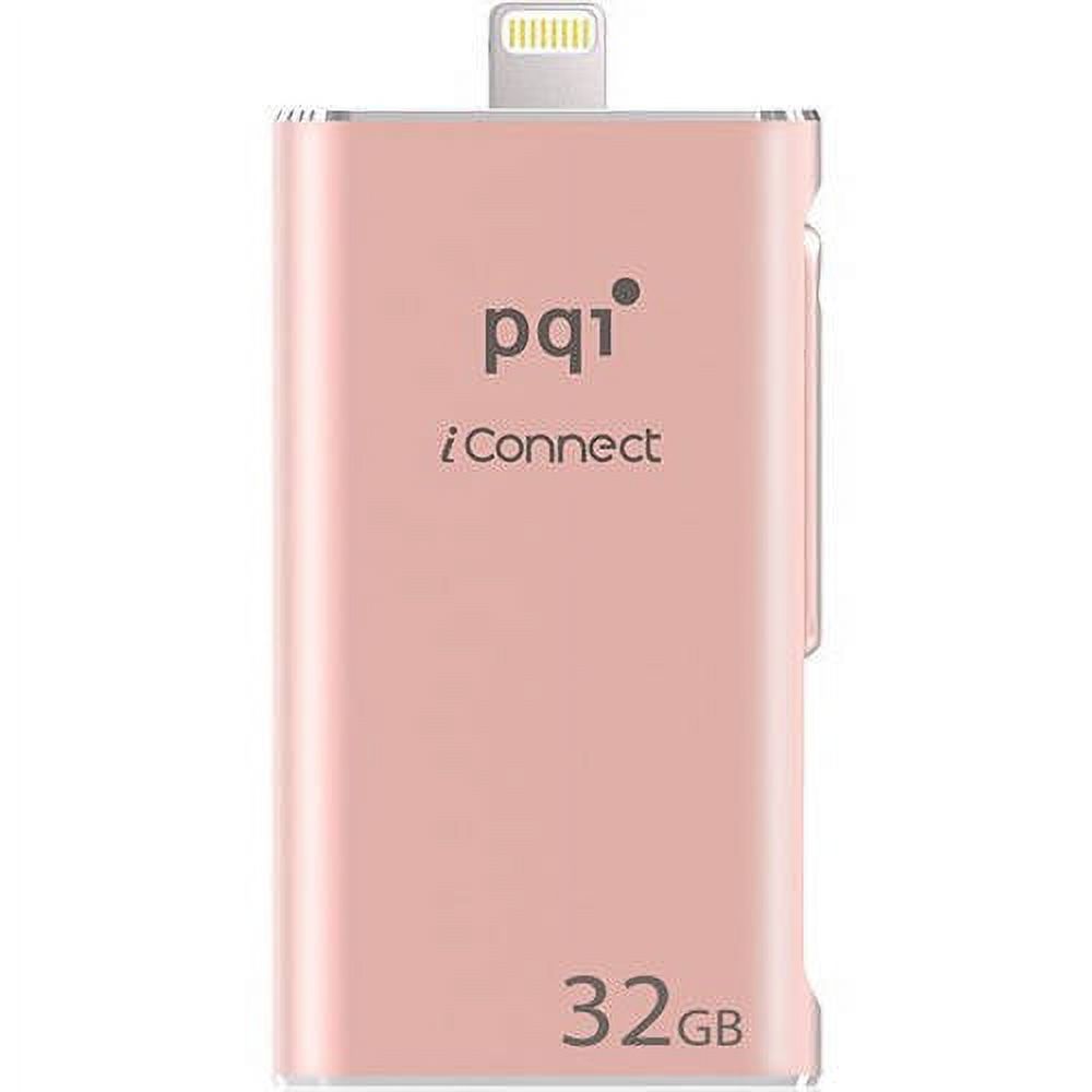 PQI iConnect 32GB Lightning/USB 3.0 Retractable Flash Drive for Apple iPhone/iPad, Rose Gold - image 2 of 3