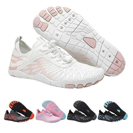 Barefoot Shoes for Women, Quick Dry Non-Slip Aqua Swim Shoes, Breathable Slip-on Beach Wide Toe Water Shoes, Lightweight Barefoot Womens for Walking, Fishing, Surfing, Yoga