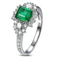 thumbnail image 1 of 2 Carat beautiful Emerald and Diamond Engagement Ring for Women in White Gold, 1 of 4