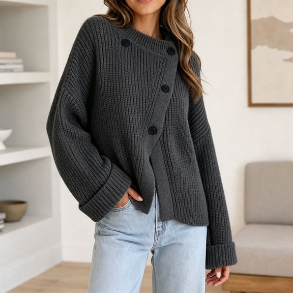 TaTaai Fall Jacket Women Long Sleeve V Neck Solid Button Down Lapel Denim Style Coat Casual for Autumn
