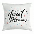 thumbnail image 1 of Sweet Dreams Throw Pillow Cushion Cover, Hand Written Style Motivational Quote Calligraphy with Little Stars and Hearts, Decorative Square Accent Pillow Case, 16 X 16 Inches, Multicolor, by Ambesonne, 1 of 2