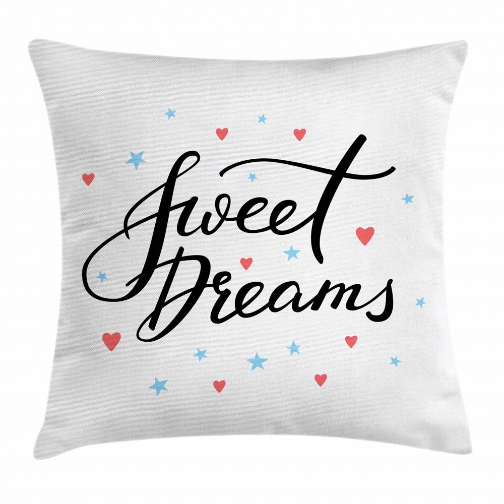 Sweet Dreams Throw Pillow Cushion Cover, Hand Written Style