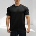 thumbnail image 2 of Black Shirt for Men Mens Small Shirts Men's Casual Fashion Shirts Summer Solid Color Short Sleeve Crewneck Tops Ventilate Comfy Quick-Dry Fitness Tee, 2 of 3
