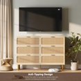 thumbnail image 4 of Fashion Elegant Style Dresser, Rattan 6 Drawer Dresser for Bedroom, Large Double Dresser with Deep Drawers for Living Room, Hallway, Bedroom, 4 of 8