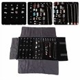 thumbnail image 1 of Rollos de joyería de viaje, pendientes de joyería multi funcional Pendientes de collar Organizador de collar para collares, aretes, pulseras, anillos, broches, 1 of 9