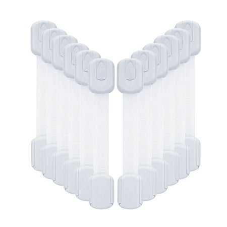 BIMZUC Baby Locks (12-Pack) Child Safety Cabinet Proofing, Safe Quick and Easy Adhesive Cabinet Drawer Door Latches No Screws Magnets Multi-Purpose for Cabinets and Drawers, Toilet, Fridge & More