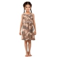 thumbnail image 6 of Girls Dress Cute Brown Flowers Sleeveless Dress for Girls Hem A-Line Casual Sundress, 6 of 7