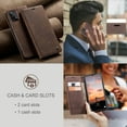 thumbnail image 4 of SaniMore Case for Samsung Galaxy A33 5G 6.5" 2022, Premium PU Leather Magnetic Cover Card Slots Cash Pocket Flip Kickstand Shockproof TPU Shell Full Protective Business Retro Case, Coffee, 4 of 9