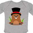 thumbnail image 4 of Inktastic Groundhog Day with Groundhog in Top Hat Boys or Girls Long Sleeve Baby Bodysuit, 4 of 5