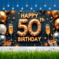 thumbnail image 4 of Yatrandify Decorative Design Happy Birthday Banner Balloon Decoration 50th Birthday Party Banner for Birthday Celebration Event Decoration Indoor Party, 4 of 6