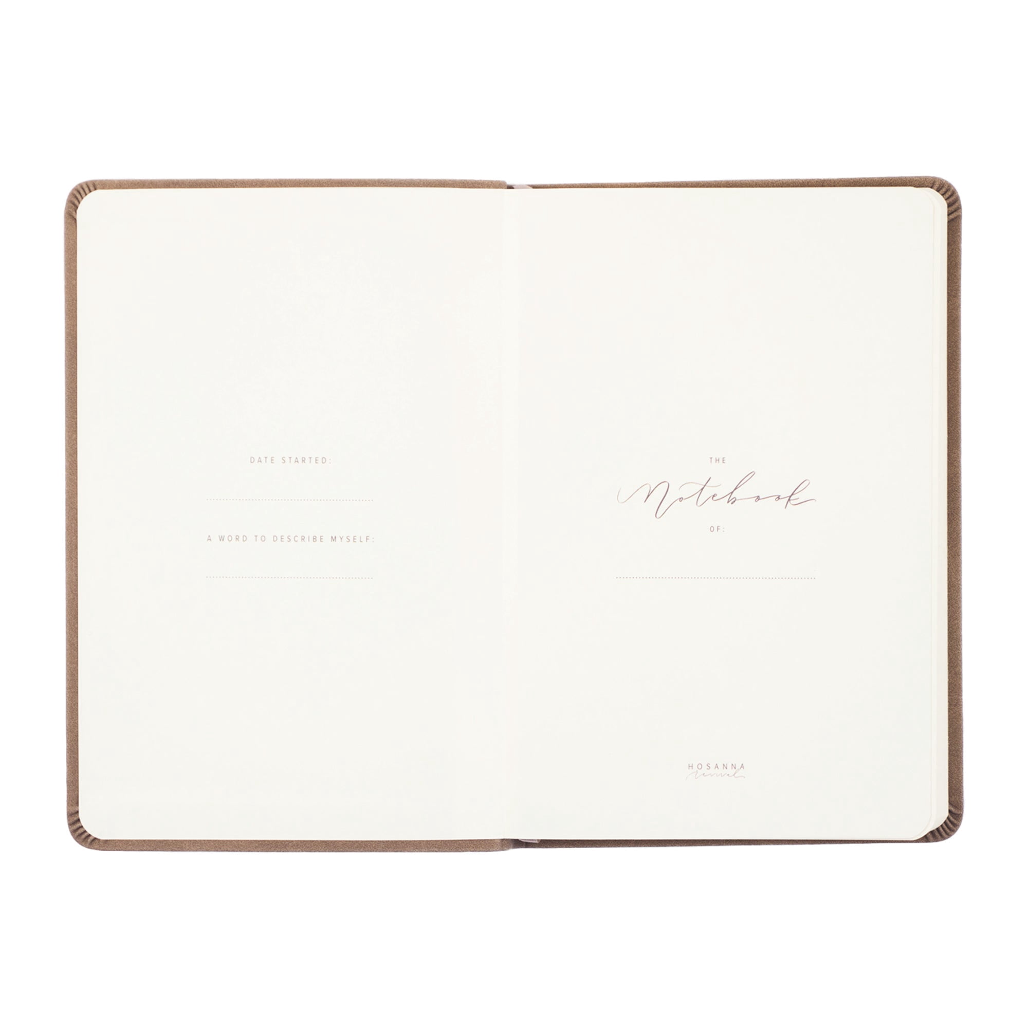 Hosanna Revival, Teen/Adult Notebook, 150-Page Lined Prayer Journal, Taupe Leather-like Softcover with Floral Design, Title: Marlo Theme