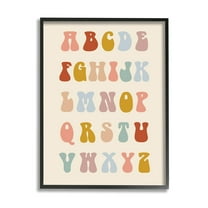 Stupell Industries Vintage Alphabet Letters Typography Painting Black Framed Art Print Wall Art, 11 x 14