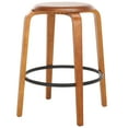 thumbnail image 6 of SAFAVIEH Luella Round Backless Counter Stool, Walnut/Black (Set of 2), 6 of 12