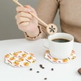 thumbnail image 3 of Leather Coasters with Heat-resistant for Drinks, red Pepper yellow -标题2 Octagon, 3 of 5