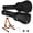 Black, Wood Stand, variant on Yescom Acoustic Guitar Hard Case Wooden Hard Shell Carrying Case with Lock Latch Key