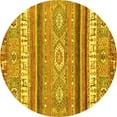 thumbnail image 1 of Ahgly Company Indoor Round Abstract Yellow Modern Area Rugs, 6' Round, 1 of 4