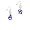 thumbnail image 2 of Delight Jewelry Acrylic Small Paw Purple Goldtone Leaf French Earrings, 2 of 4