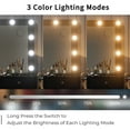 thumbnail image 6 of Makeup Vanity with Power Outlet, 9 Drawers Vanity Desk with Mirror and 12 LED Lights, 3 Lighting Modes, Glass Top Vanity Set,Dressing Table with Fold-Up Pane, 6 of 9