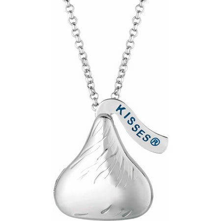 Hershey's Kisses Women's Sterling Silver Flat Back Locket Pendant, 16 with 2 Extension